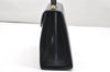 Authentic Salvatore Ferragamo Gancini Leather 2Way Shoulder Hand Bag Navy 2604K