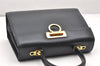 Authentic Salvatore Ferragamo Gancini Leather 2Way Shoulder Hand Bag Navy 2604K