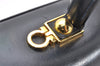 Authentic Salvatore Ferragamo Gancini Leather 2Way Shoulder Hand Bag Navy 2604K