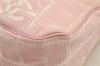 Authentic CHANEL New Travel Line Shoulder Hand Bag Nylon Leather Pink 2605K