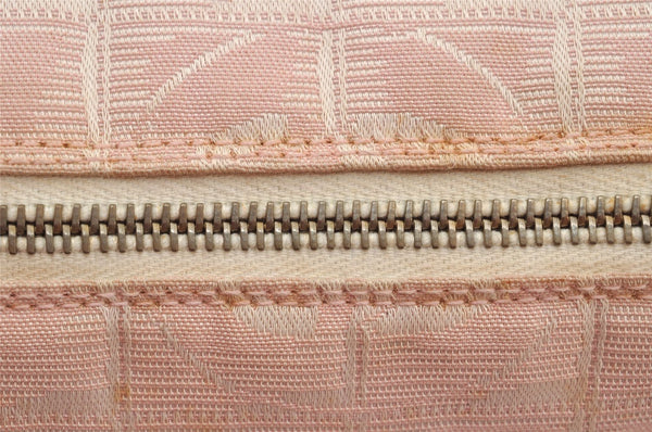 Authentic CHANEL New Travel Line Shoulder Hand Bag Nylon Leather Pink 2605K
