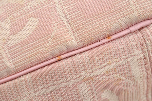 Authentic CHANEL New Travel Line Shoulder Hand Bag Nylon Leather Pink 2605K