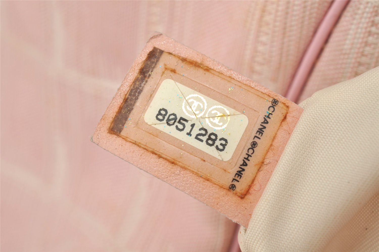 Authentic CHANEL New Travel Line Shoulder Hand Bag Nylon Leather Pink 2605K