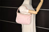 Authentic CHANEL New Travel Line Shoulder Hand Bag Nylon Leather Pink 2605K