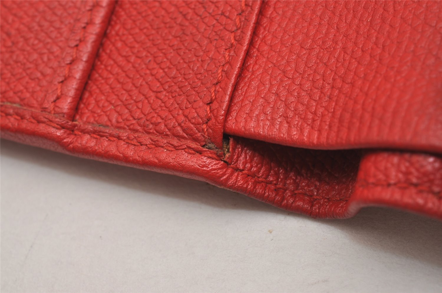 Authentic CHANEL Caviar Skin CoCo Button Long Bifold Wallet Purse Red 2606I