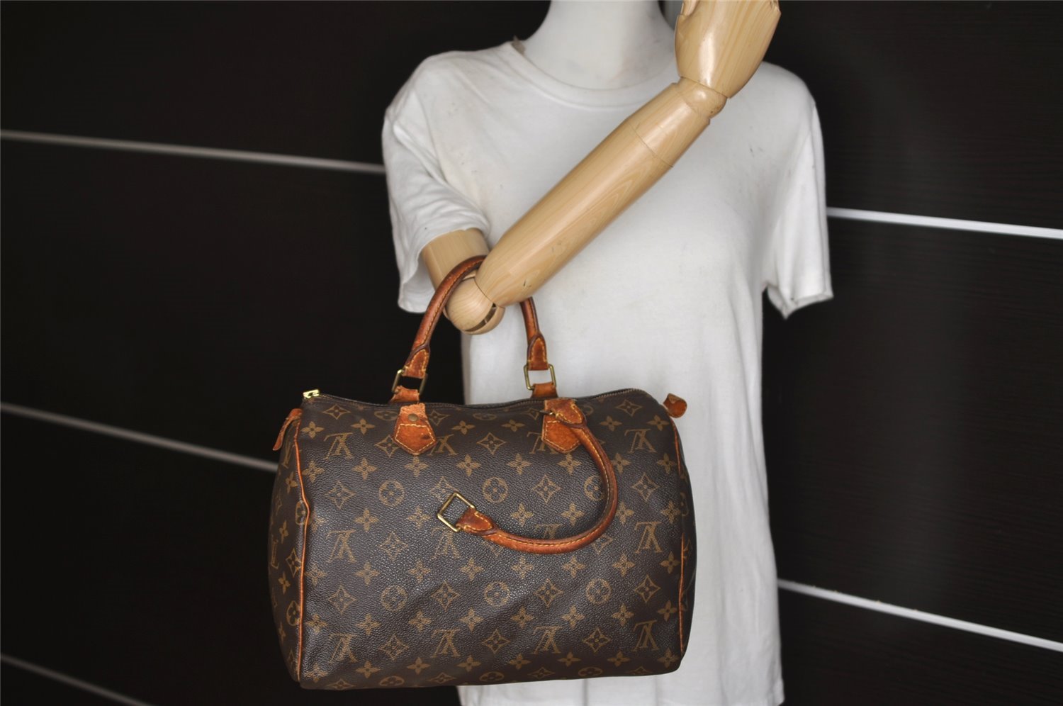 Authentic Louis Vuitton Monogram Speedy 30 Hand Boston Bag M41526 Junk 2606J