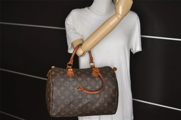 Authentic Louis Vuitton Monogram Speedy 30 Hand Boston Bag M41526 Junk 2606J