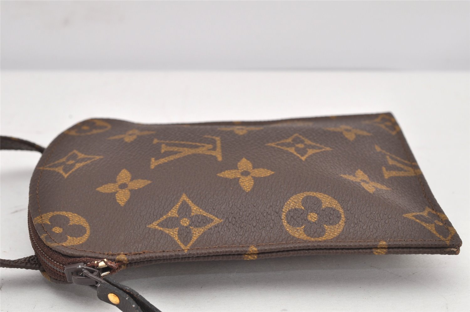 Auth Louis Vuitton Monogram Pochette Secret Shoulder Bag Pouch Old Model 2606K