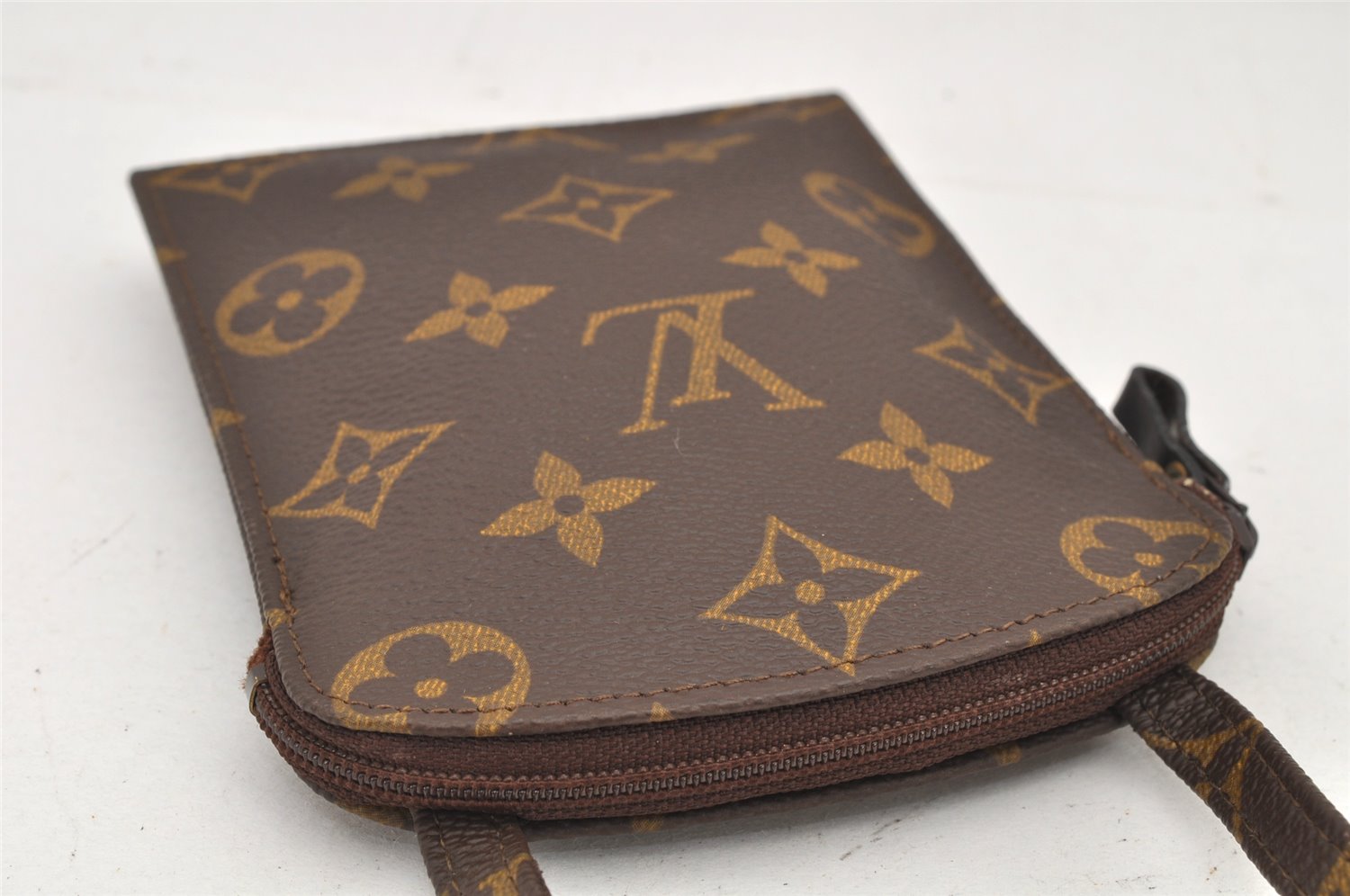 Auth Louis Vuitton Monogram Pochette Secret Shoulder Bag Pouch Old Model 2606K