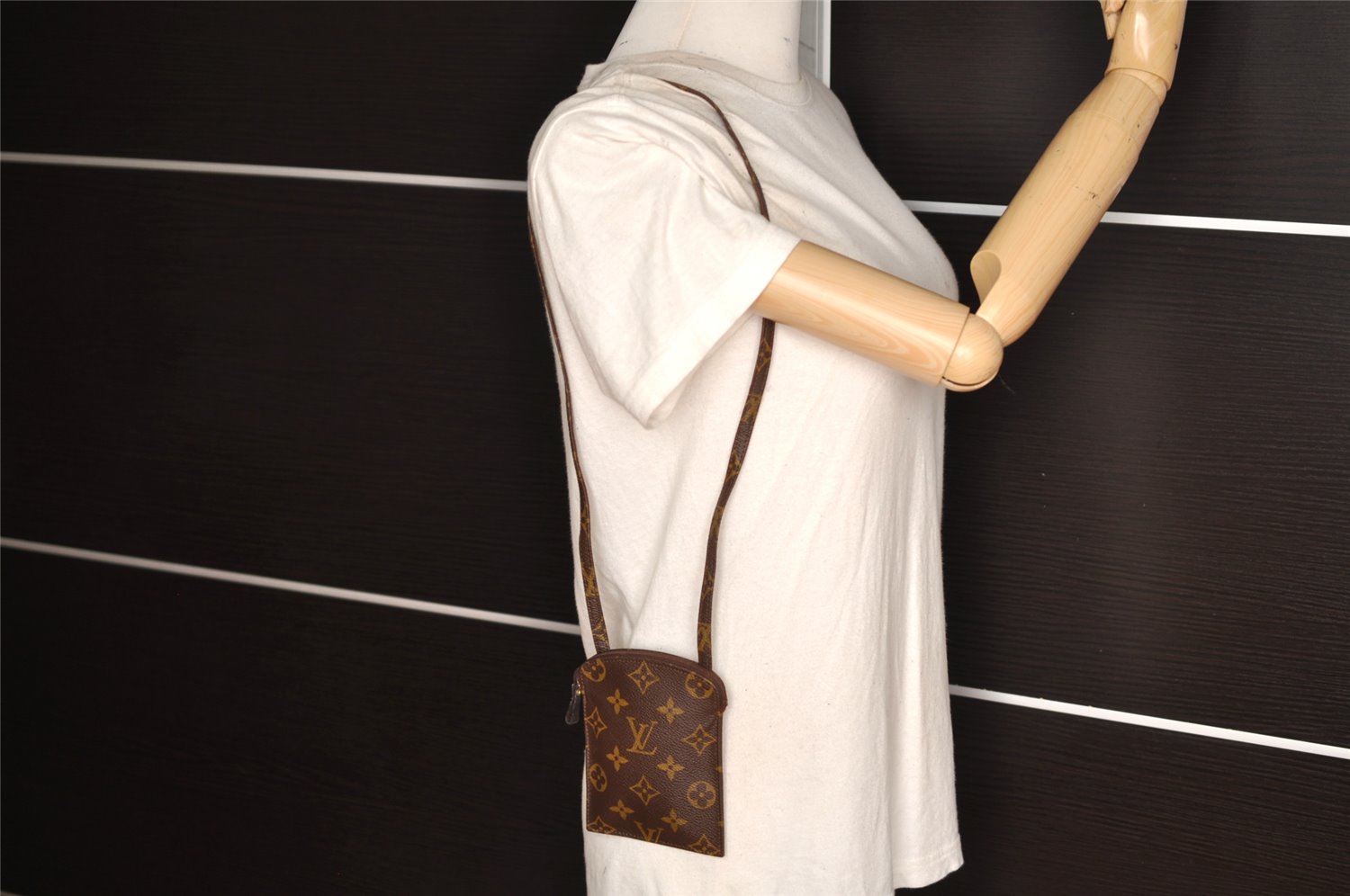 Auth Louis Vuitton Monogram Pochette Secret Shoulder Bag Pouch Old Model 2606K