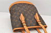 Authentic Louis Vuitton Monogram Bucket PM Shoulder Tote Bag M42238 Junk 2607K