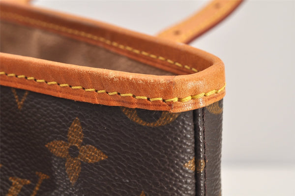 Authentic Louis Vuitton Monogram Bucket PM Shoulder Tote Bag M42238 Junk 2607K