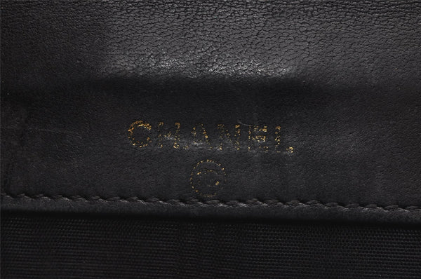 Authentic CHANEL Vintage Caviar Skin CoCo Mark Bifold Wallet Purse Black 2608I
