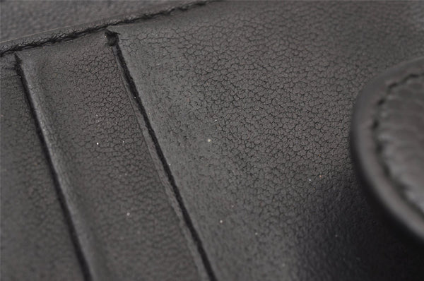 Authentic CHANEL Vintage Caviar Skin CoCo Mark Bifold Wallet Purse Black 2608I