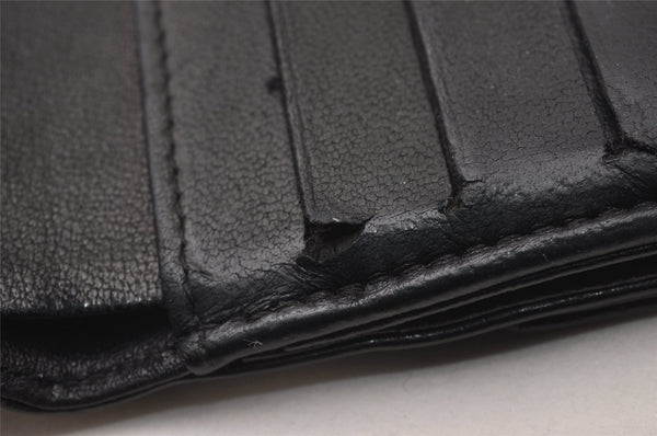 Authentic CHANEL Vintage Caviar Skin CoCo Mark Bifold Wallet Purse Black 2608I
