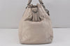 Authentic PRADA Vintage Leather 2Way Shoulder Hand Bag Light Gray 2608K