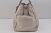 Authentic PRADA Vintage Leather 2Way Shoulder Hand Bag Light Gray 2608K