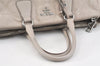 Authentic PRADA Vintage Leather 2Way Shoulder Hand Bag Light Gray 2608K