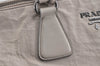 Authentic PRADA Vintage Leather 2Way Shoulder Hand Bag Light Gray 2608K
