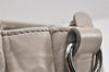 Authentic PRADA Vintage Leather 2Way Shoulder Hand Bag Light Gray 2608K
