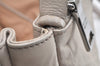 Authentic PRADA Vintage Leather 2Way Shoulder Hand Bag Light Gray 2608K