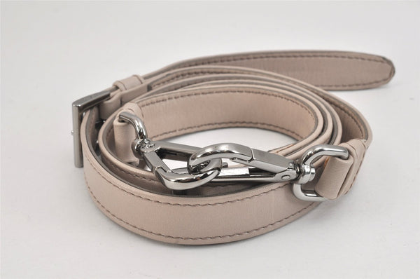 Authentic PRADA Vintage Leather 2Way Shoulder Hand Bag Light Gray 2608K