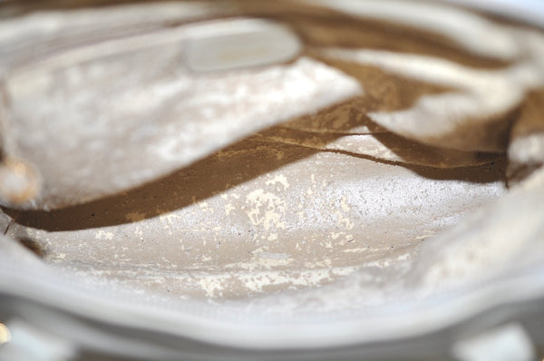 Authentic GUCCI Bamboo 2way Shoulder Hand Bag Purse Leather White Junk 2611H