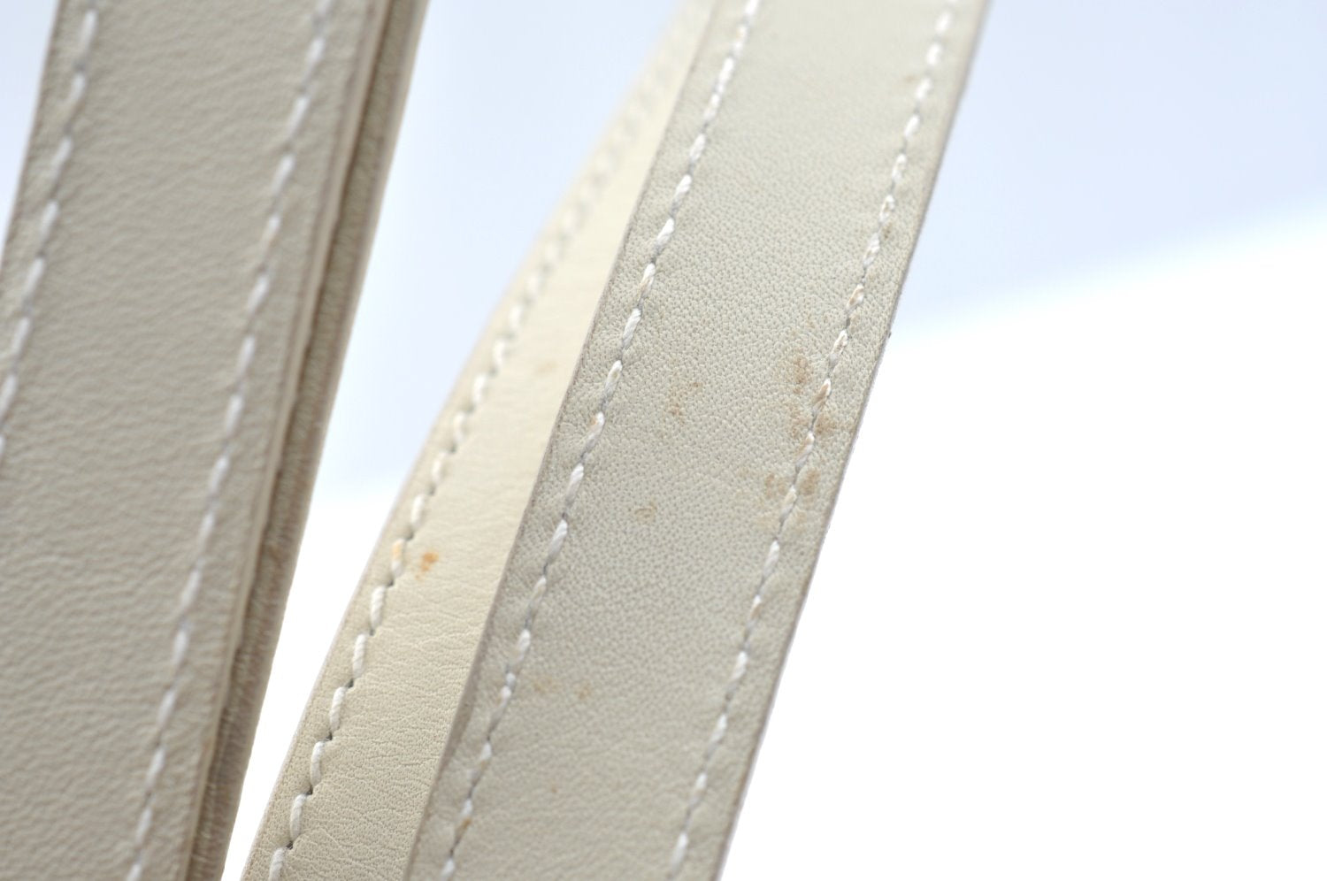 Authentic GUCCI Bamboo 2way Shoulder Hand Bag Purse Leather White Junk 2611H