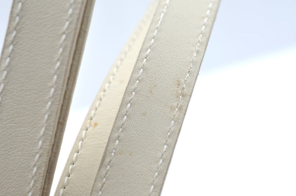 Authentic GUCCI Bamboo 2way Shoulder Hand Bag Purse Leather White Junk 2611H