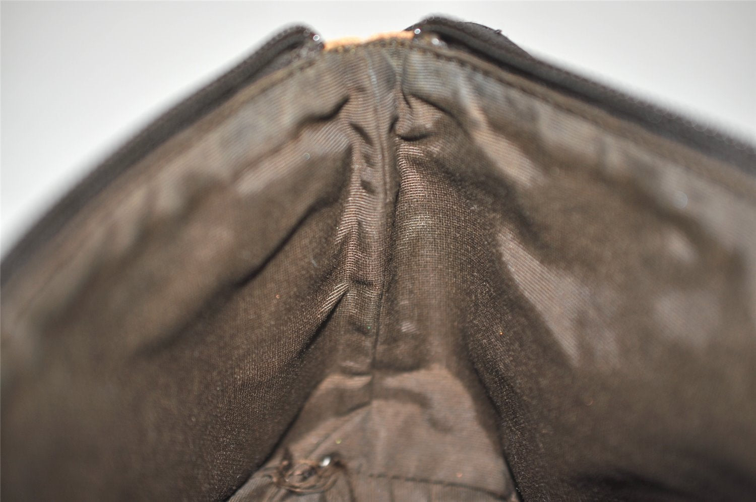 Authentic GUCCI Vintage Hand Bag Pouch Purse GG Canvas Leather 07198 Brown 2611I