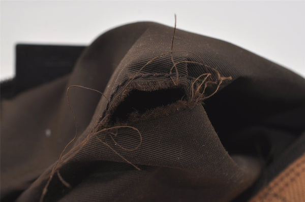 Authentic GUCCI Vintage Hand Bag Pouch Purse GG Canvas Leather 07198 Brown 2611I