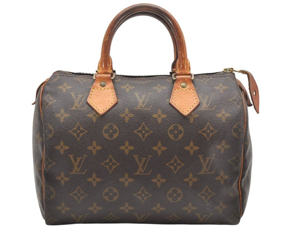 Authentic Louis Vuitton Monogram Speedy 25 Boston Hand Bag M41528 LV 2611K