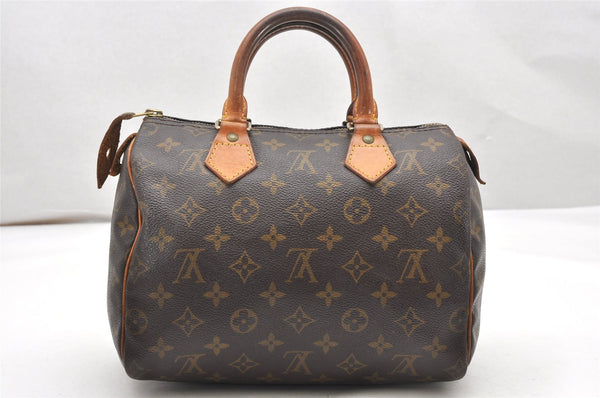 Authentic Louis Vuitton Monogram Speedy 25 Boston Hand Bag M41528 LV 2611K