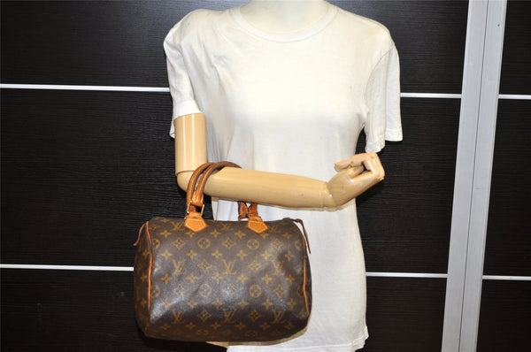 Authentic Louis Vuitton Monogram Speedy 25 Boston Hand Bag M41528 LV 2611K