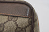 Authentic GUCCI Vintage Clutch Hand Bag Purse GG PVC Leather Brown 2612I