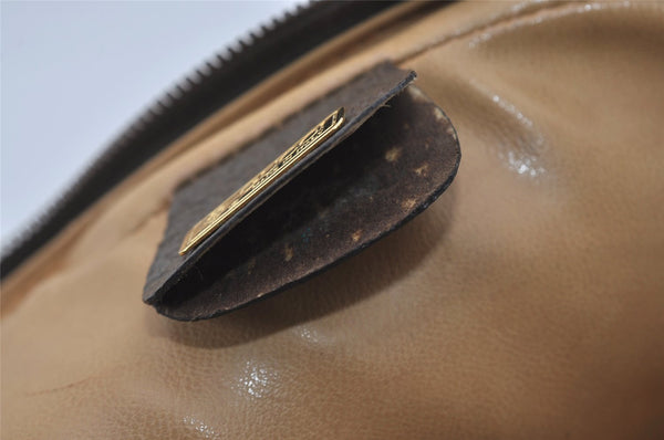 Authentic GUCCI Vintage Clutch Hand Bag Purse GG PVC Leather Brown 2612I