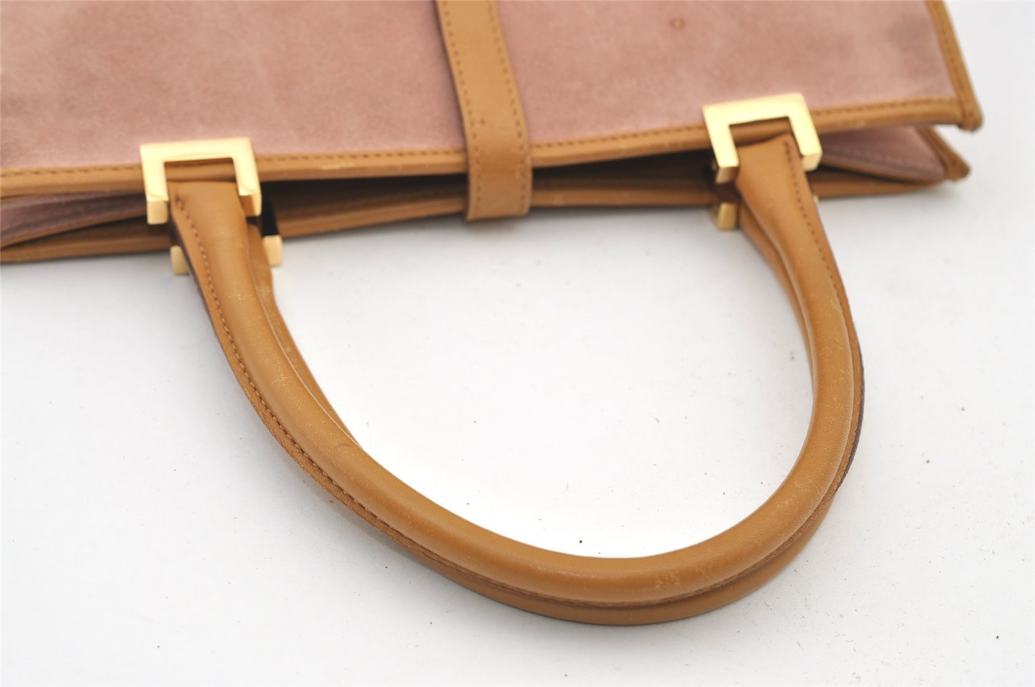 Authentic GUCCI Jackie Tote Hand Bag Purse Suede Leather 0021065 Pink 2612J