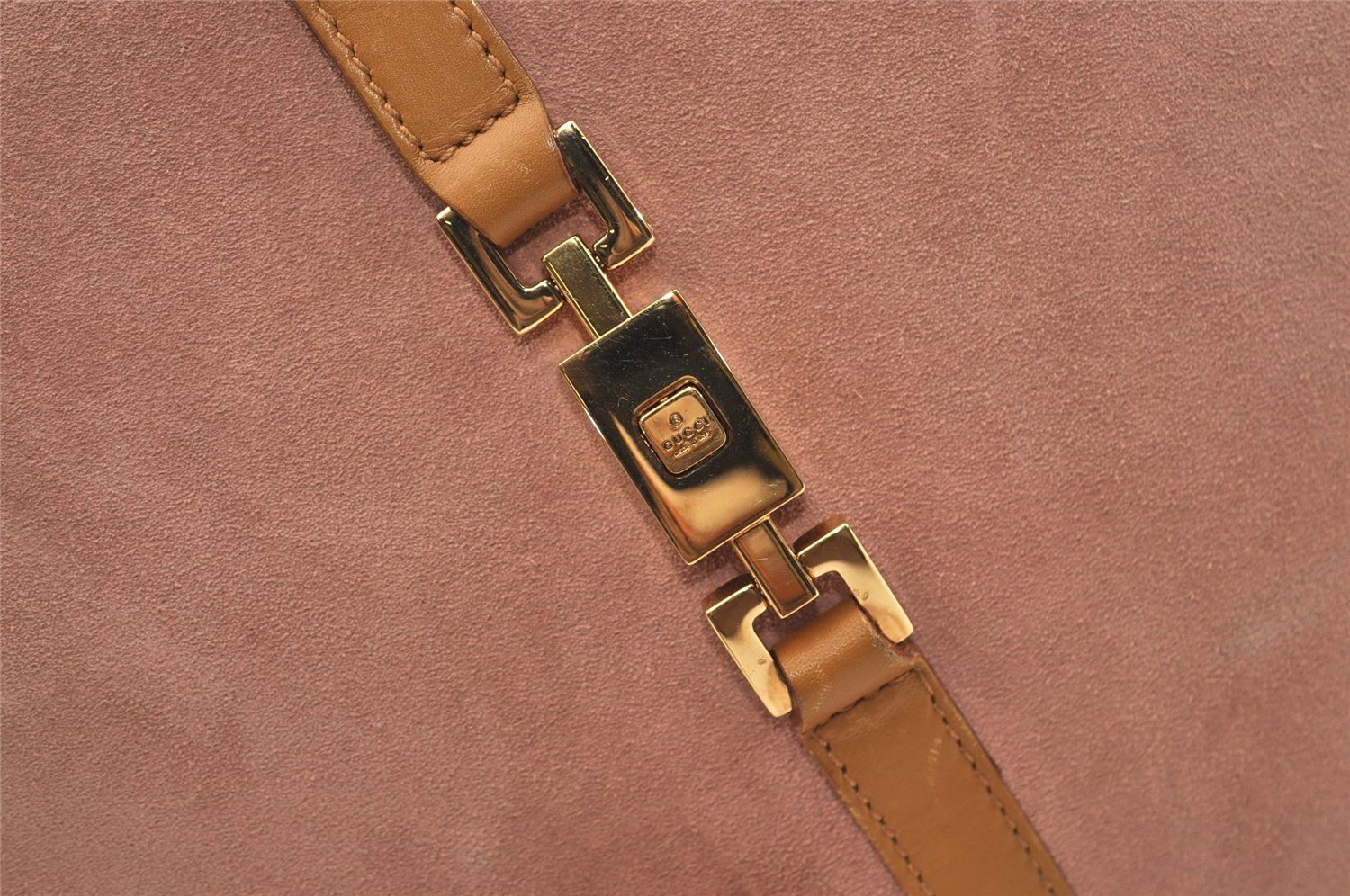 Authentic GUCCI Jackie Tote Hand Bag Purse Suede Leather 0021065 Pink 2612J