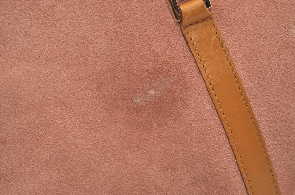 Authentic GUCCI Jackie Tote Hand Bag Purse Suede Leather 0021065 Pink 2612J