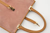 Authentic GUCCI Jackie Tote Hand Bag Purse Suede Leather 0021065 Pink 2612J
