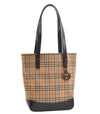 Authentic BURBERRY Nova Check Shoulder Tote Bag Purse Canvas Leather Beige 2612K