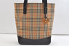 Authentic BURBERRY Nova Check Shoulder Tote Bag Purse Canvas Leather Beige 2612K