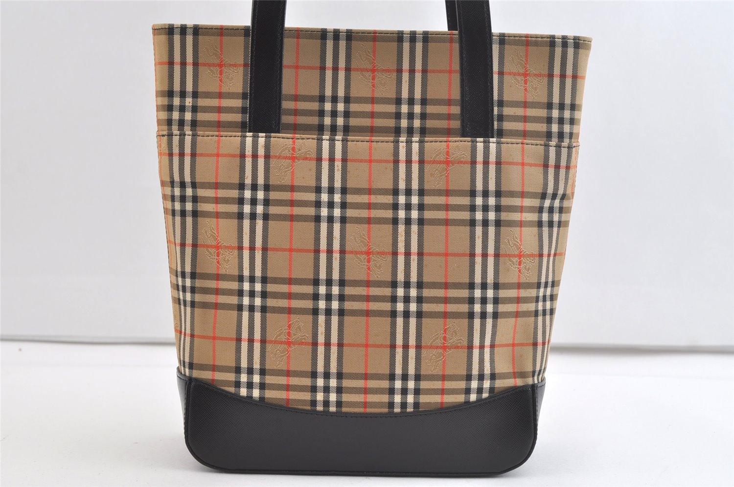 Authentic BURBERRY Nova Check Shoulder Tote Bag Purse Canvas Leather Beige 2612K