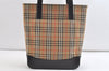 Authentic BURBERRY Nova Check Shoulder Tote Bag Purse Canvas Leather Beige 2612K