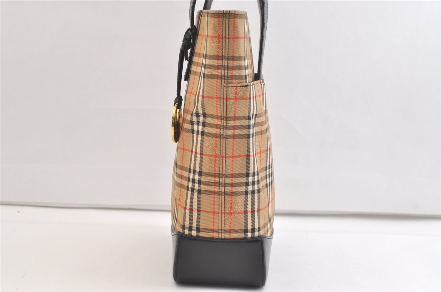 Authentic BURBERRY Nova Check Shoulder Tote Bag Purse Canvas Leather Beige 2612K