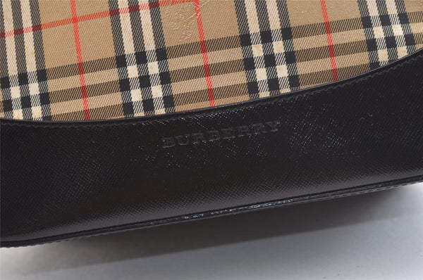 Authentic BURBERRY Nova Check Shoulder Tote Bag Purse Canvas Leather Beige 2612K