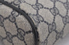 Authentic GUCCI Sherry Line Clutch Hand Bag Purse GG PVC Leather Navy Blue 2613I