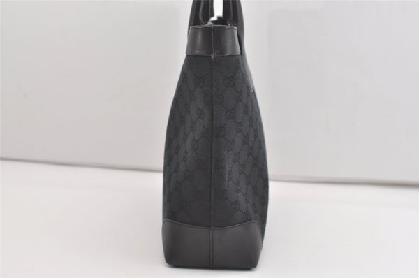 Authentic GUCCI Vintage Shoulder Tote Bag GG Canvas Leather 0021119 Black 2613J