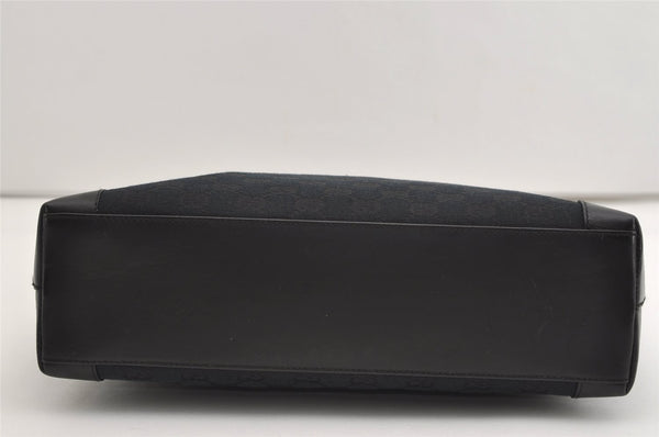 Authentic GUCCI Vintage Shoulder Tote Bag GG Canvas Leather 0021119 Black 2613J