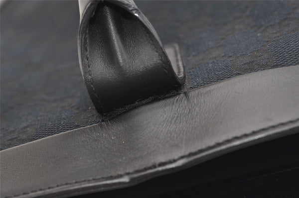Authentic GUCCI Vintage Shoulder Tote Bag GG Canvas Leather 0021119 Black 2613J